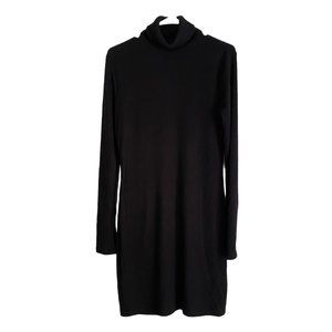 NWT SO Turtleneck Rib Knit Sweater Dress Black Size L